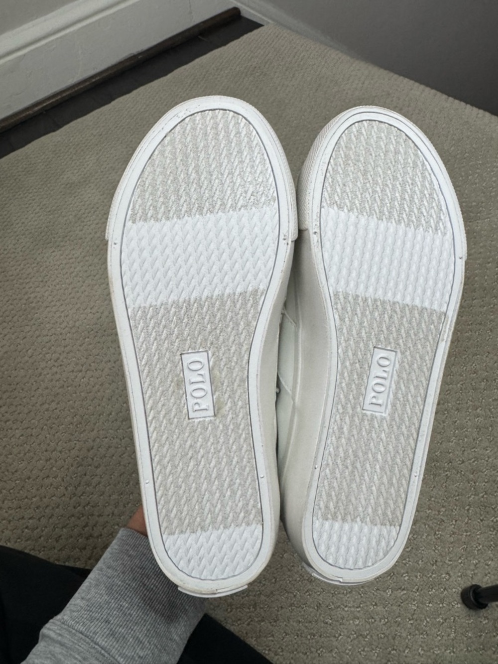 Size 3 Polo Ralph Lauren White Leather Sneakers Kids - Picture 7 of 9